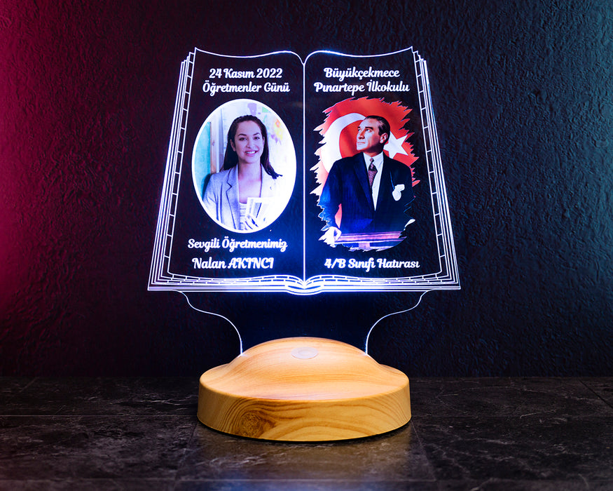 Kişiye Özel Öğretmene Hediye – Renkli Atatürk Temalı 24 Kasım Öğretemenler Günü Hediyesi
