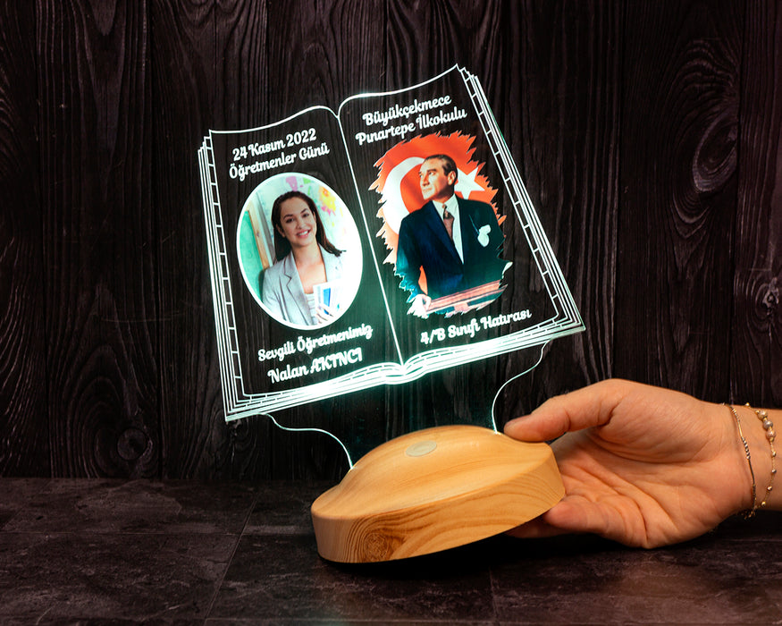 Kişiye Özel Öğretmene Hediye – Renkli Atatürk Temalı 24 Kasım Öğretemenler Günü Hediyesi