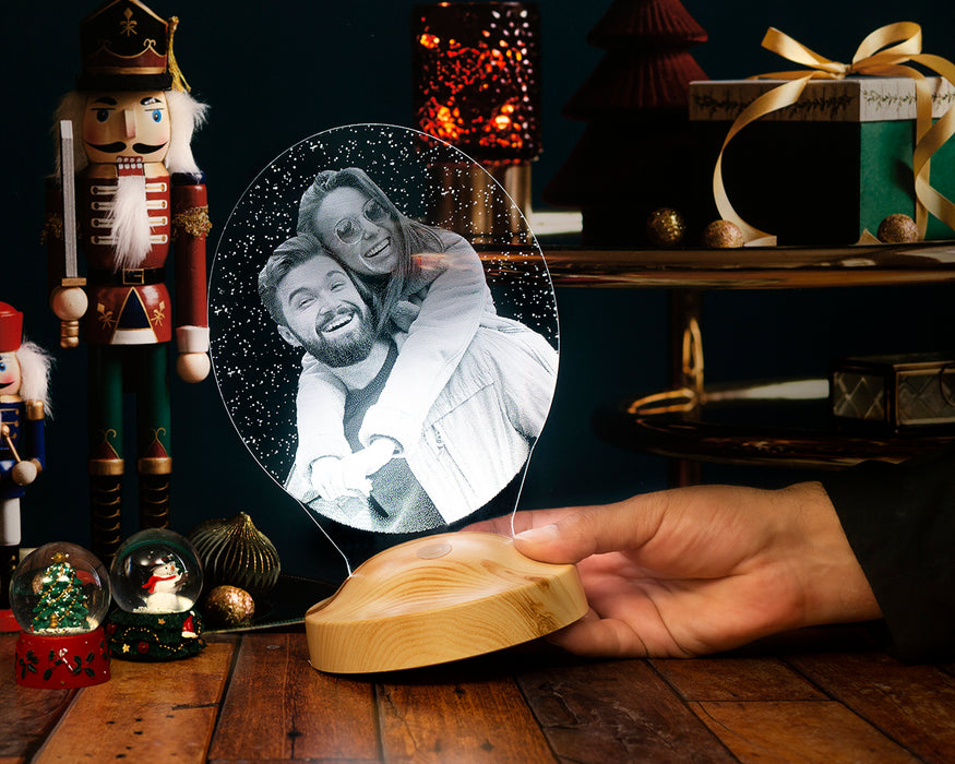 Fotoğraflı Kişiye Özel Hediye, Oval Led Lamba, Sevgiliye Özel Ürünler, Yıl Dönümü Hediyesi, Doğum Günü Hediyesi