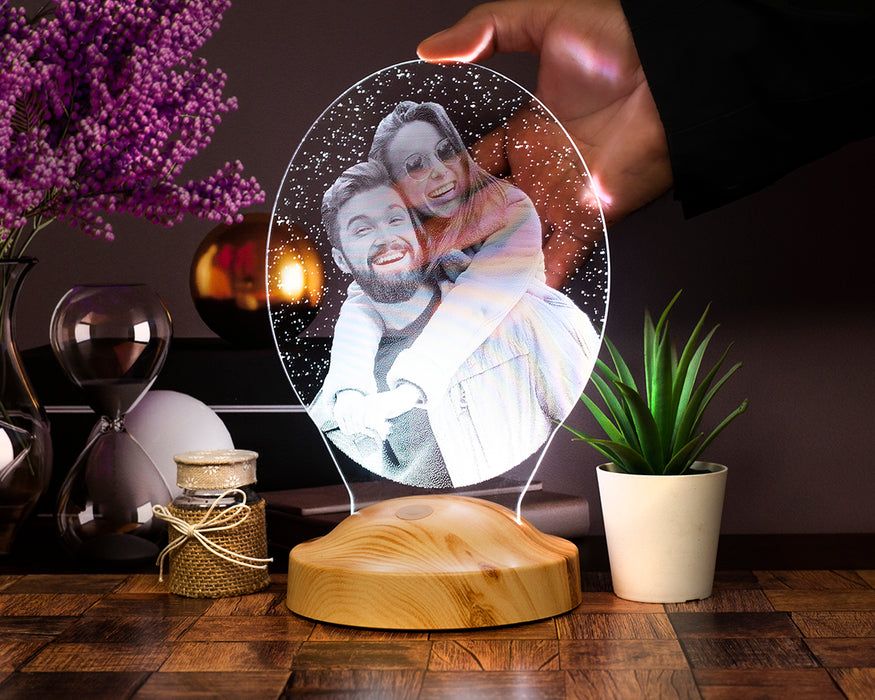 Fotoğraflı Kişiye Özel Hediye, Oval Led Lamba, Sevgiliye Özel Ürünler, Yıl Dönümü Hediyesi, Doğum Günü Hediyesi
