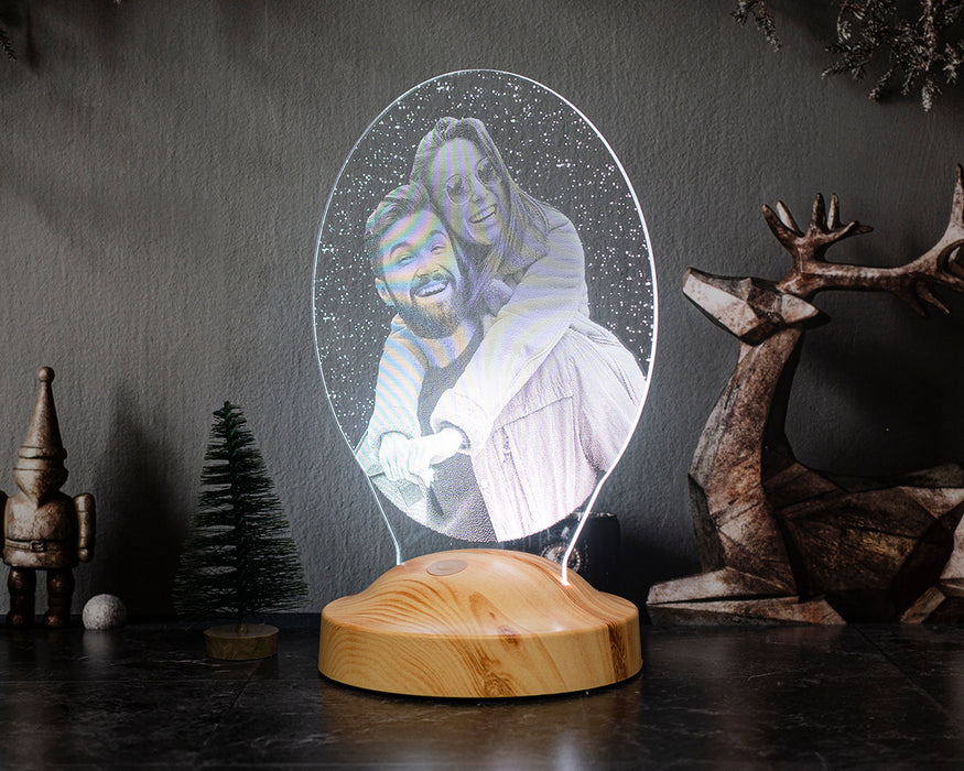 Fotoğraflı Kişiye Özel Hediye, Oval Led Lamba, Sevgiliye Özel Ürünler, Yıl Dönümü Hediyesi, Doğum Günü Hediyesi