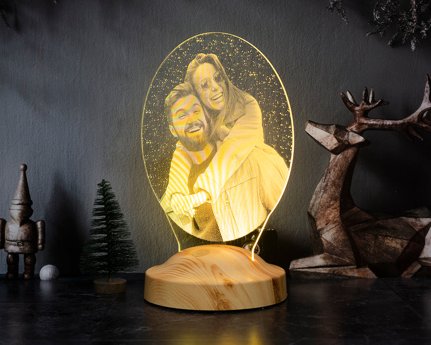 Fotoğraflı Kişiye Özel Hediye, Oval Led Lamba, Sevgiliye Özel Ürünler, Yıl Dönümü Hediyesi, Doğum Günü Hediyesi