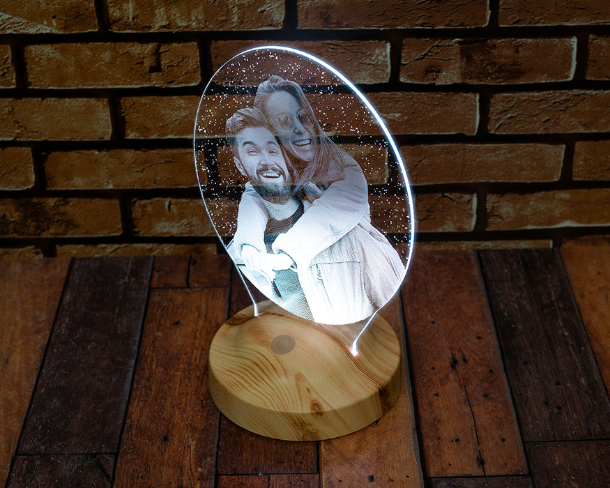 Fotoğraflı Kişiye Özel Hediye, Oval Led Lamba, Sevgiliye Özel Ürünler, Yıl Dönümü Hediyesi, Doğum Günü Hediyesi