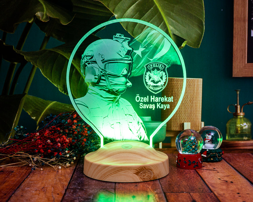 Polis Özel Harekat Pöh Hediyesi Kişiye Özel Led Lamba