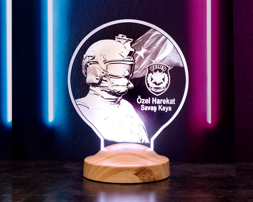 Polis Özel Harekat Pöh Hediyesi Kişiye Özel Led Lamba