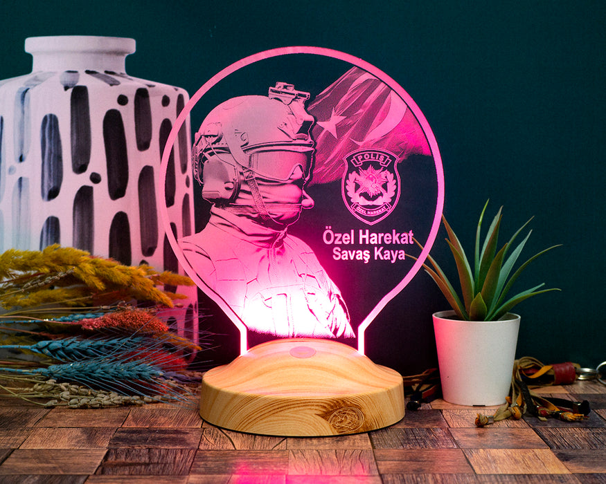 Polis Özel Harekat Pöh Hediyesi Kişiye Özel Led Lamba