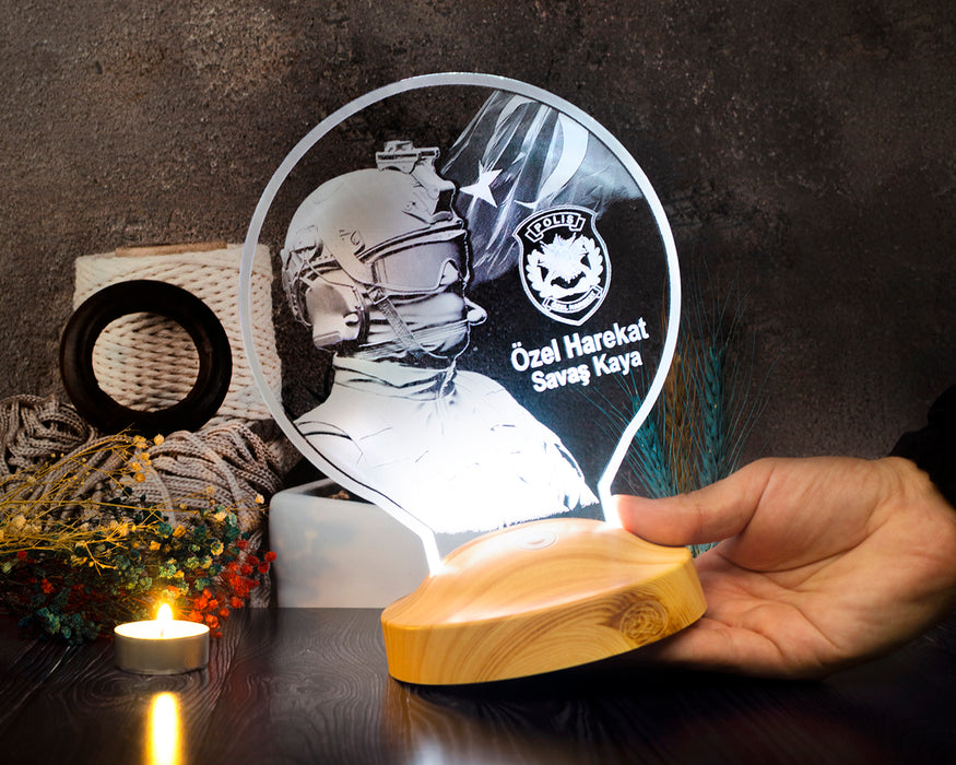 Polis Özel Harekat Pöh Hediyesi Kişiye Özel Led Lamba