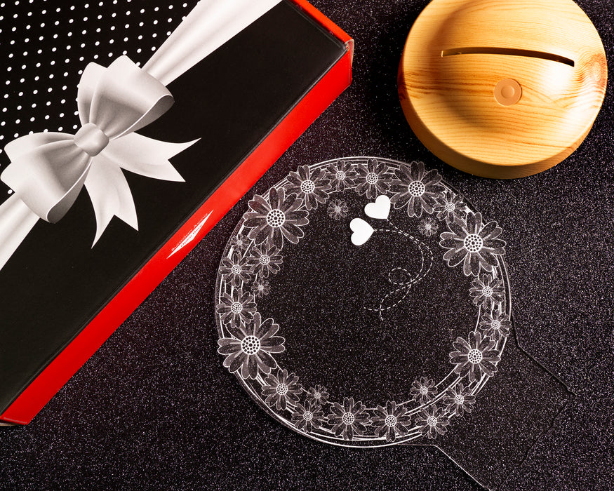 Yılbaşı Papatya Çiçek Hediyesi, Yeni Yıl Mutlu Yıllar Hediyesi, Papatya 3D Led Lamba