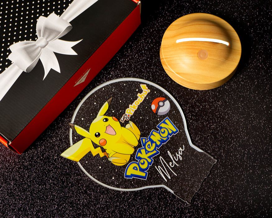 Pikachu Temalı Kişiye Özel LED Gece Lambası – Çocuklara ve Pokemon Hayranlarına Hediye Seçeneği