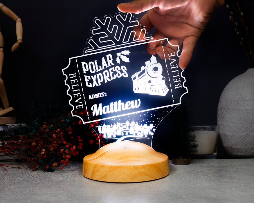 Polar Express Temalı LED Lamba – Yeni Yıl ve Believe Hediyesi