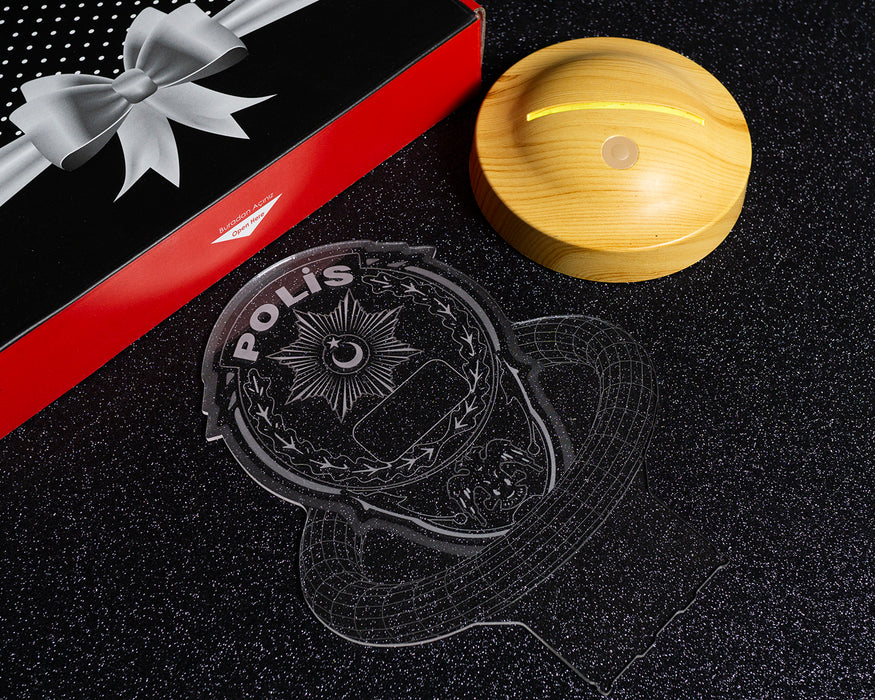 Polis Hediyesi Kişiye Özel 3d Polis Led Lamba