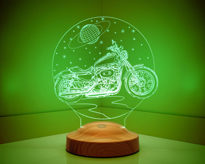 Chopper Motorsiklet, Motor Hayranlarına Hediye 3 Boyutlu, kişiye Özel motosiklet 3D Led Lamba