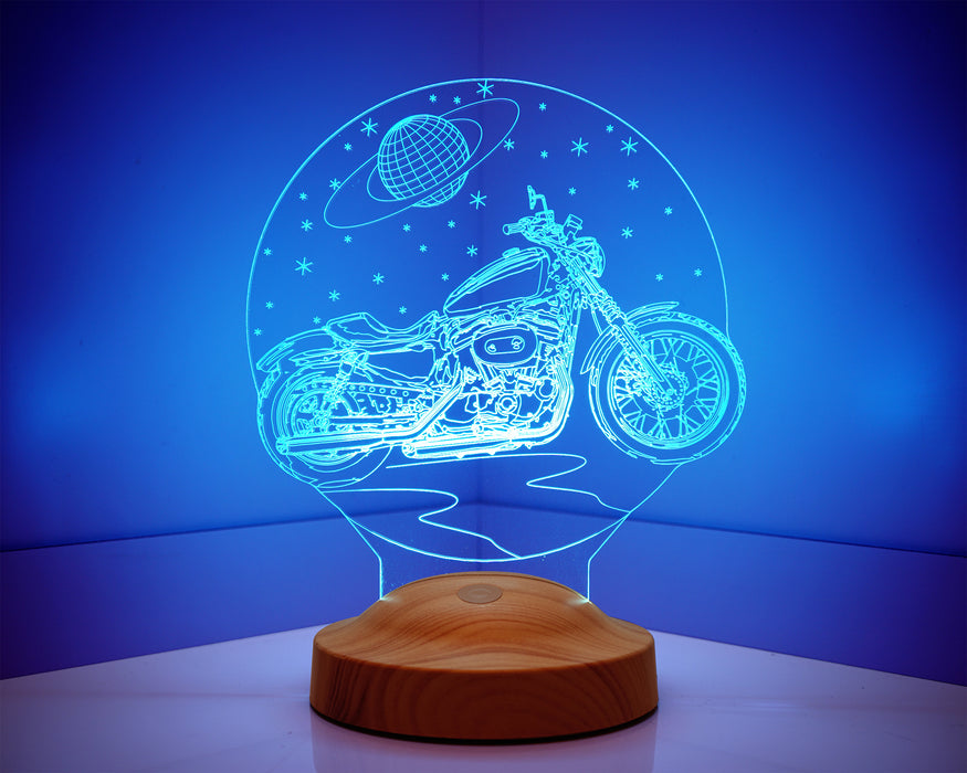 Chopper Motorsiklet, Motor Hayranlarına Hediye 3 Boyutlu, kişiye Özel motosiklet 3D Led Lamba