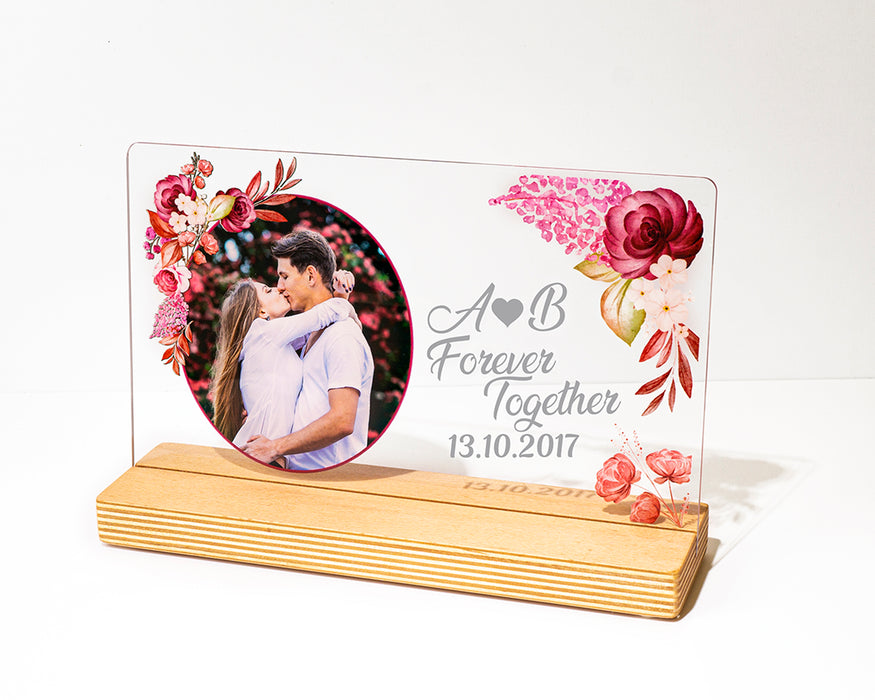 Kişiye Özel Pleksi Şeffaf Tablo Fotoğraflı Yıldönümü Hediyesi Hediye Paketli