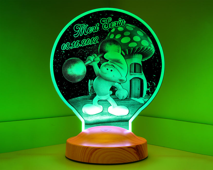 Güçlü Şirin Kişiye Özel Hediye Led Lamba