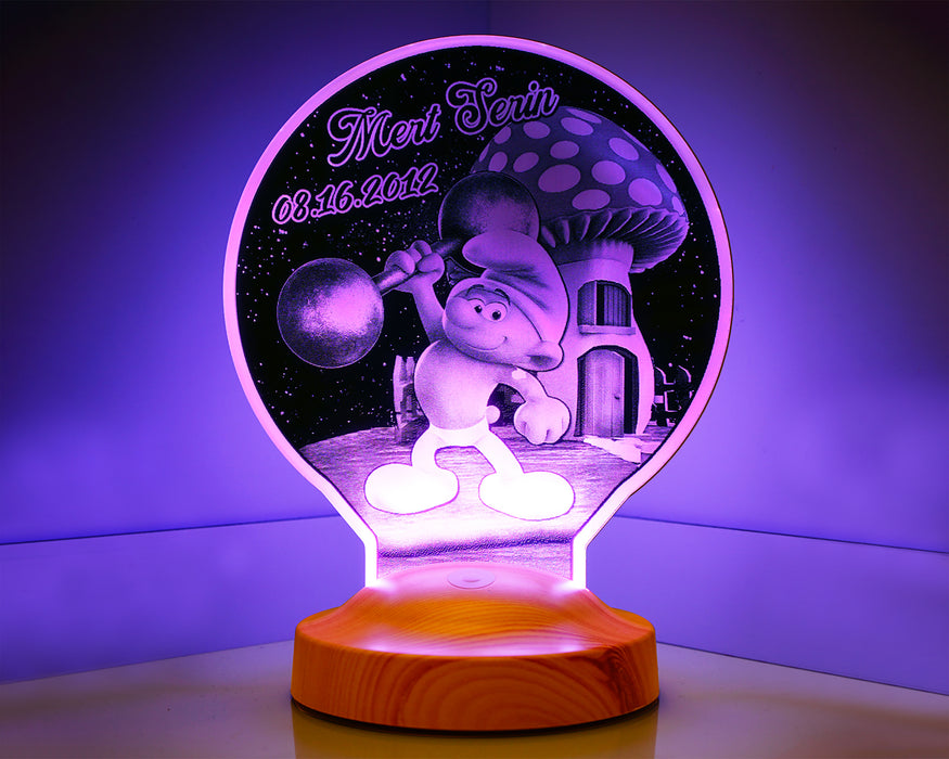 Güçlü Şirin Kişiye Özel Hediye Led Lamba