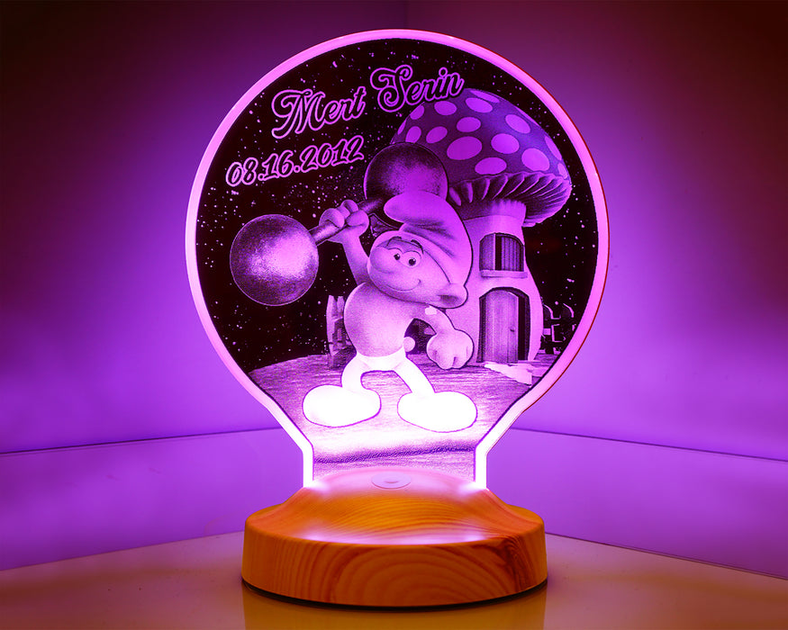 Güçlü Şirin Kişiye Özel Hediye Led Lamba
