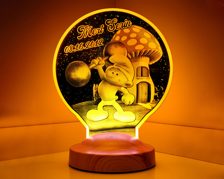 Güçlü Şirin Kişiye Özel Hediye Led Lamba