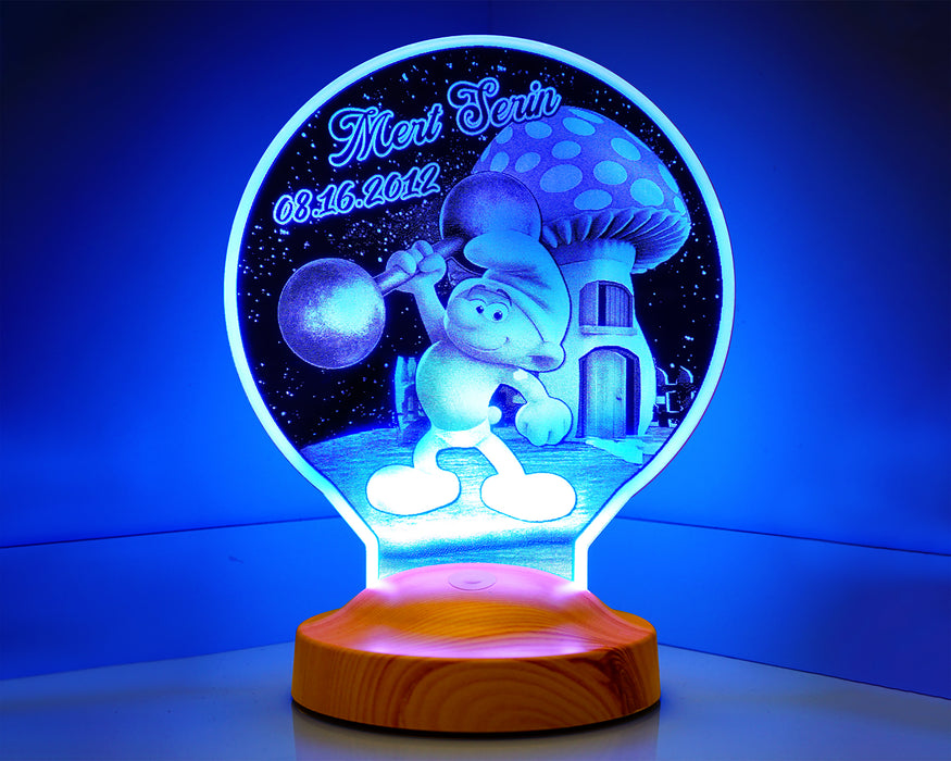 Güçlü Şirin Kişiye Özel Hediye Led Lamba