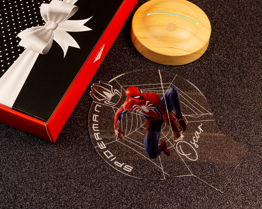 Spiderman Örümcek Adam Spider Man Figürlü Kişiye Özel Gece Lambası, 3D Led Lamba, Spider-Man Erkek Çocuk Hediyesi Renkli