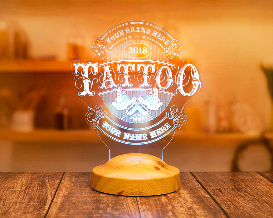 Dövme Sanatçılarına ve Tattoo Severlere Özel Hediye – Kişiye Özel Tasarımıyla Dövme Stüdyosu Dekoruna Uygun Hediye Led Lamba