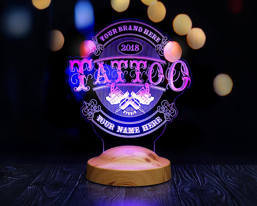 Dövme Sanatçılarına ve Tattoo Severlere Özel Hediye – Kişiye Özel Tasarımıyla Dövme Stüdyosu Dekoruna Uygun Hediye Led Lamba