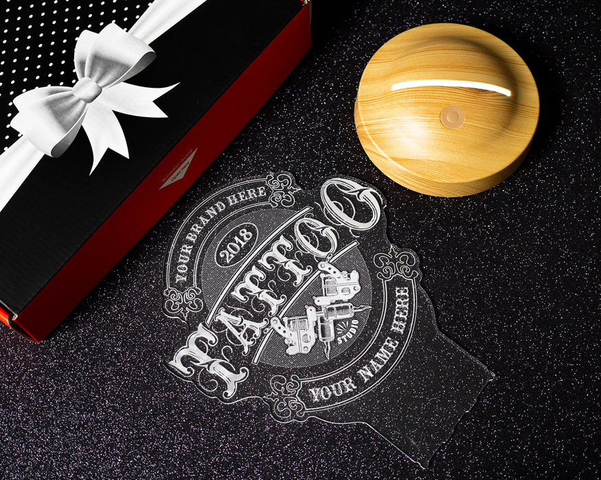 Dövme Sanatçılarına ve Tattoo Severlere Özel Hediye – Kişiye Özel Tasarımıyla Dövme Stüdyosu Dekoruna Uygun Hediye Led Lamba