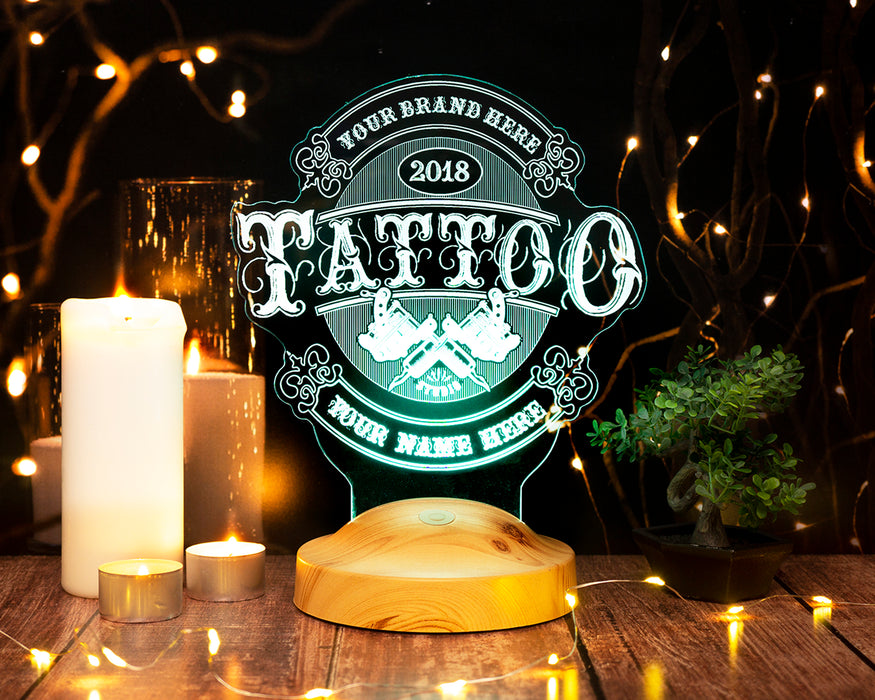 Dövme Sanatçılarına ve Tattoo Severlere Özel Hediye – Kişiye Özel Tasarımıyla Dövme Stüdyosu Dekoruna Uygun Hediye Led Lamba