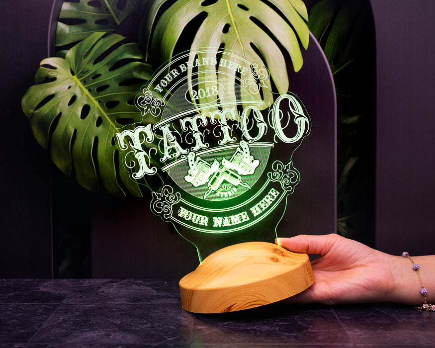 Dövme Sanatçılarına ve Tattoo Severlere Özel Hediye – Kişiye Özel Tasarımıyla Dövme Stüdyosu Dekoruna Uygun Hediye Led Lamba