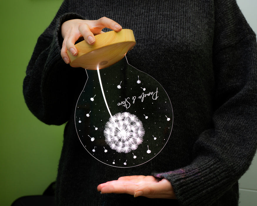 Karahindiba Led Gece Lambası, Kişiye Özel Tasarımlı - İsimli Sevgiliye, Eşe, Arkadaşa Hediye