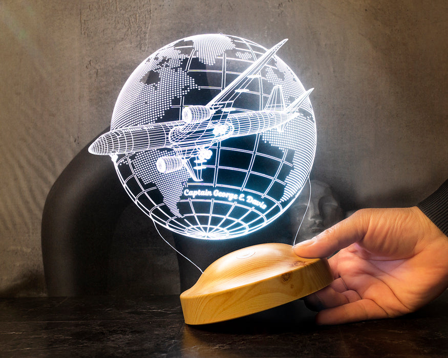 Pilotlara Özel Boeing 737 Tasarımlı LED Gece Lambası – Kişiye Özel Hediye