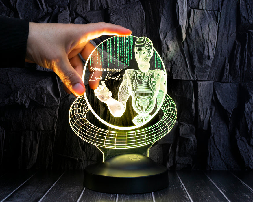 Matrix Temalı LED Lamba – Web Tasarımcı ve Yazılımcıya Hediye