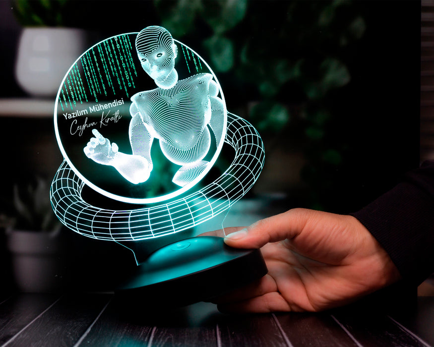 Matrix Temalı LED Lamba – Web Tasarımcı ve Yazılımcıya Hediye