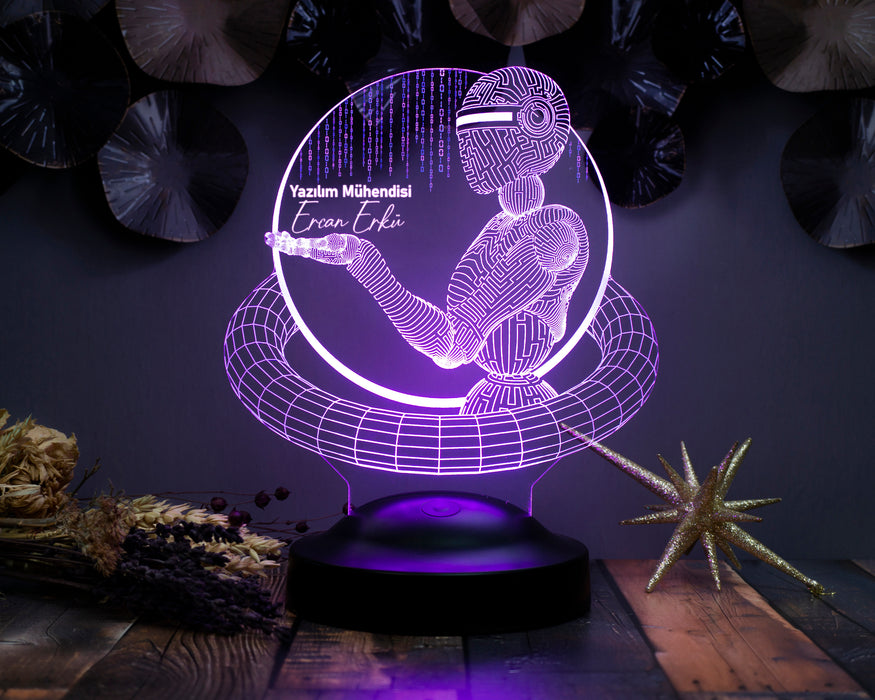 Yazılım ve Bilgisayar Mühendisine LED Lamba – Kişiye Özel Hediye