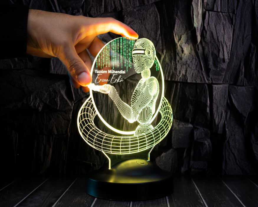 Yazılım ve Bilgisayar Mühendisine LED Lamba – Kişiye Özel Hediye