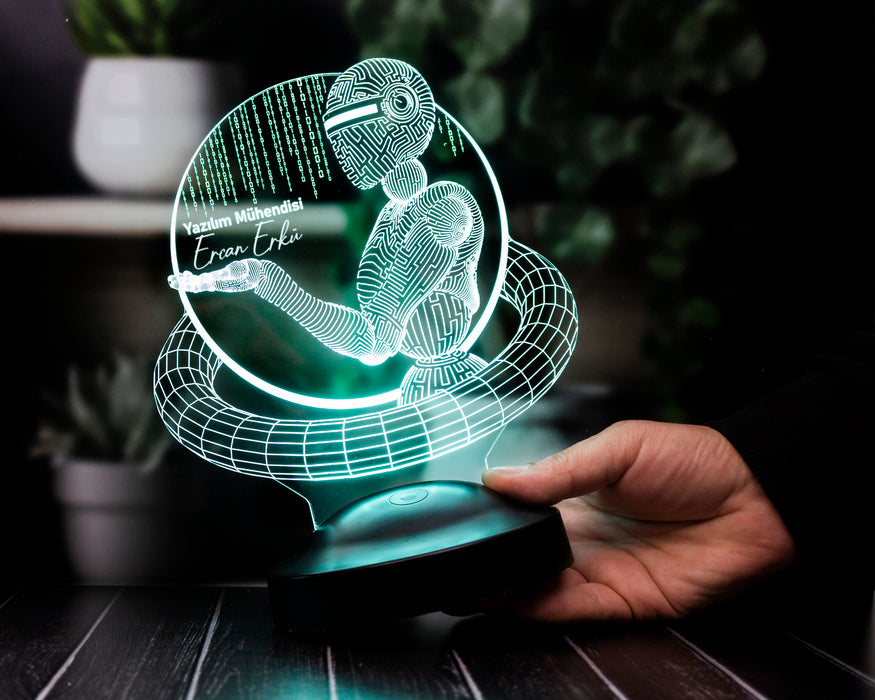 Yazılım ve Bilgisayar Mühendisine LED Lamba – Kişiye Özel Hediye