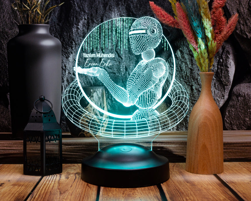 Yazılım ve Bilgisayar Mühendisine LED Lamba – Kişiye Özel Hediye