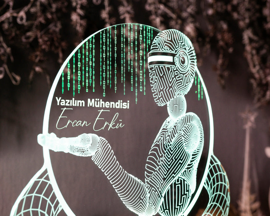 Yazılım ve Bilgisayar Mühendisine LED Lamba – Kişiye Özel Hediye