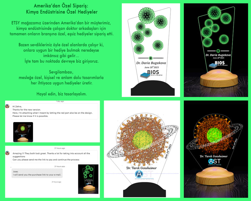 Özel Tasarım Talepli, Özel Yapım 3D Led Lamba