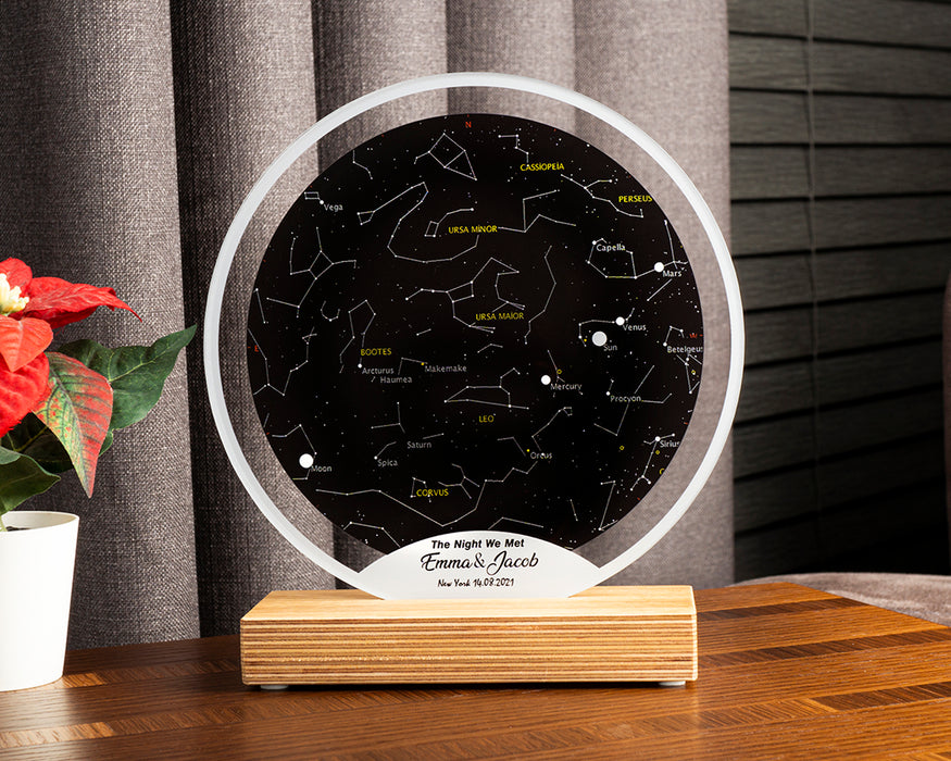 Kişiye Özel Oval Gökyüzü Yıldız Haritası Hediyesi Çerçeve, Pleksi Tablo, Gökyüzü Yıldız Haritası Hediyesi Çerçeve