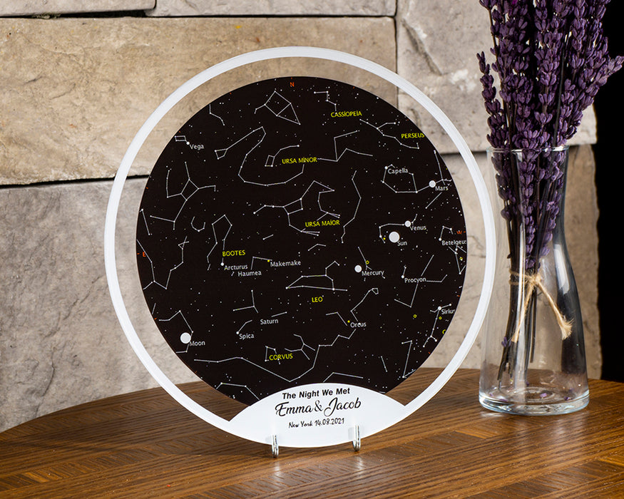 Kişiye Özel Oval Gökyüzü Yıldız Haritası Hediyesi Çerçeve, Pleksi Tablo, Gökyüzü Yıldız Haritası Hediyesi Çerçeve