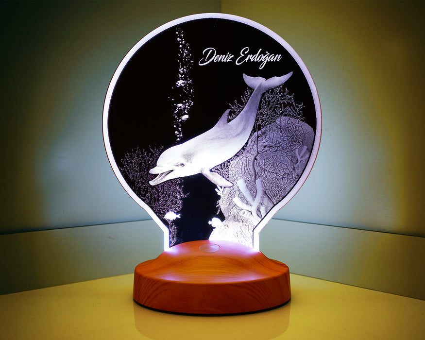 Yunus Balığı Kişiye Özel Led Lamba