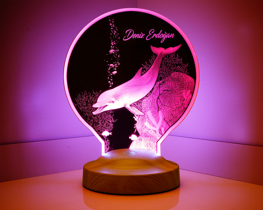 Yunus Balığı Kişiye Özel Led Lamba